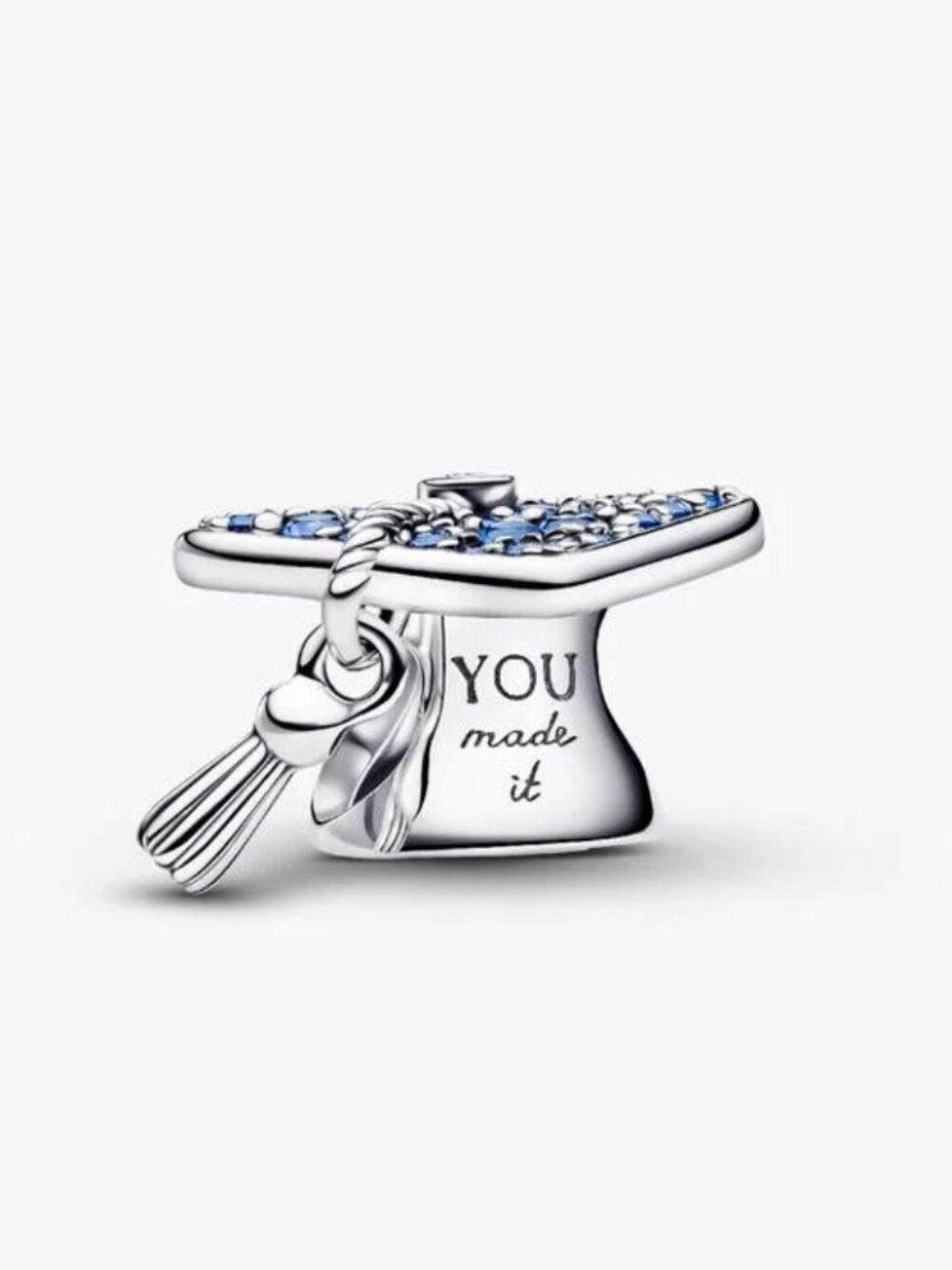 Authentic Pandora Sparkling Blue 2026 Graduation Cap Charm